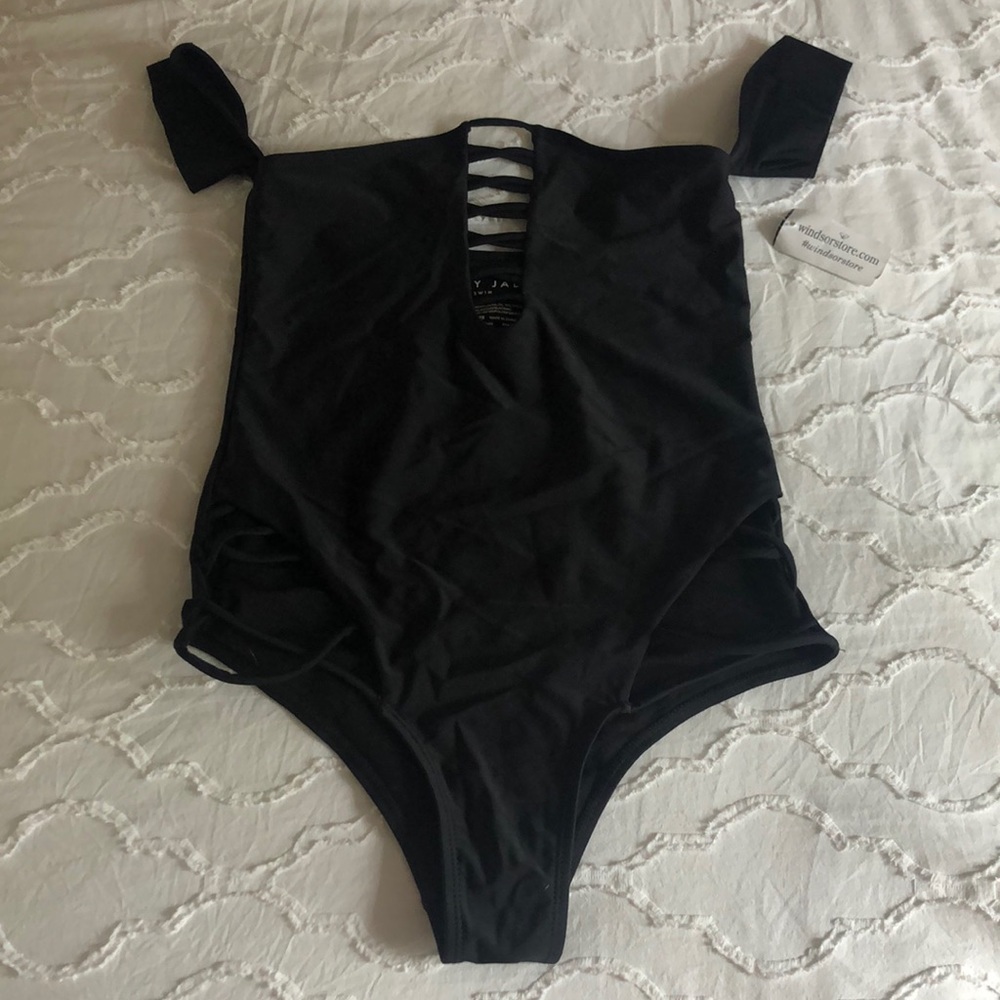 Off the Shoulder Black Bikini